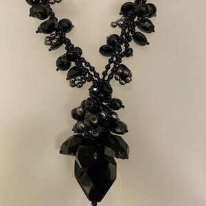 VINTAGE ONYX STATEMENT NECKLACE, NWOT